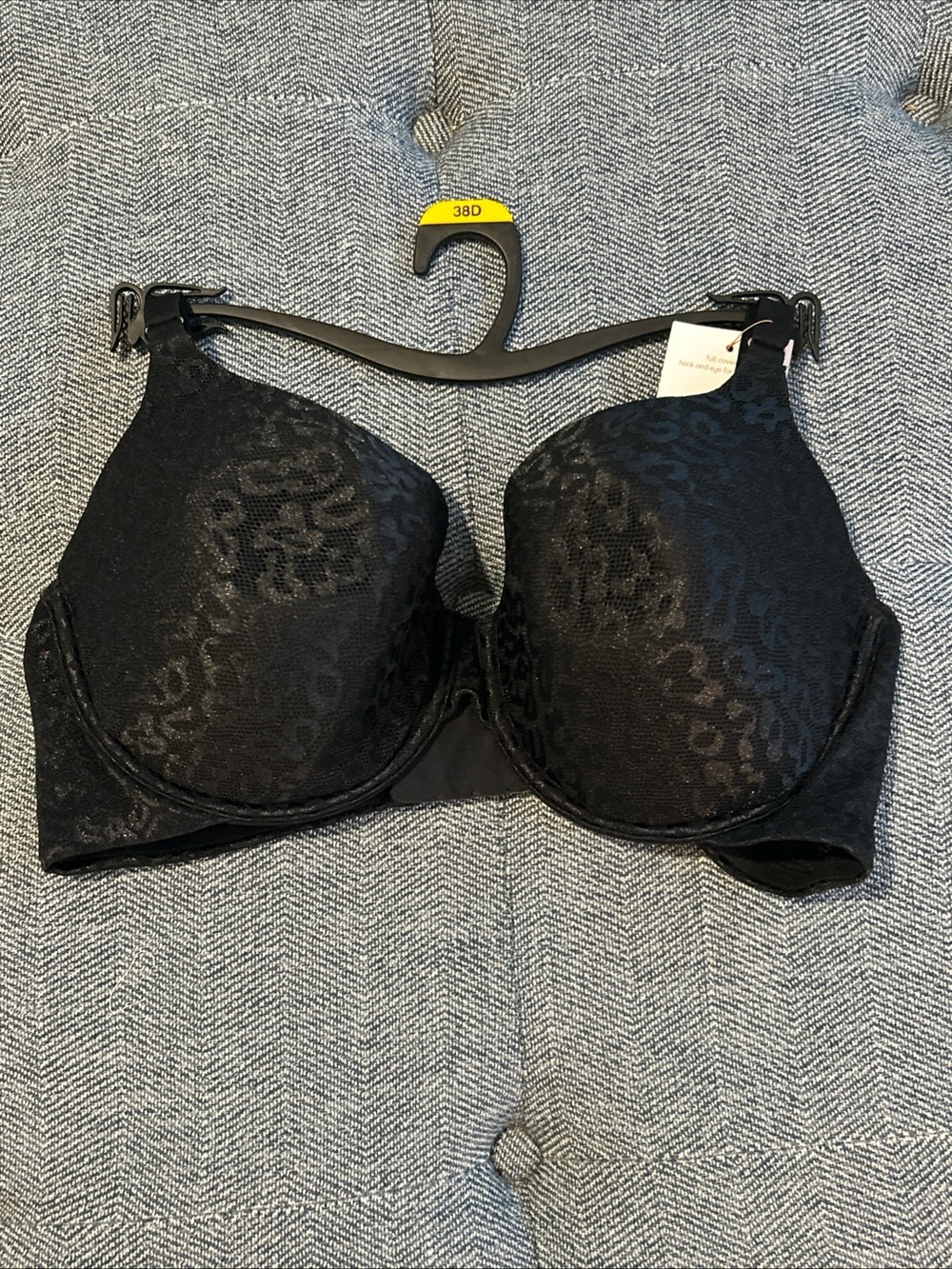 Joyspun Women's Black Leopard Print T-Shirt Bra, 38D- NWT